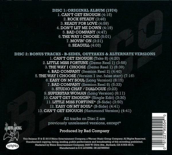 USED 2CD - Bad Company – Bad Company