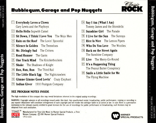 USED CD - Various – Bubblegum, Garage And Pop Nuggets
