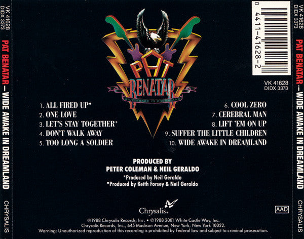 USED CD - Pat Benatar – Wide Awake In Dreamland