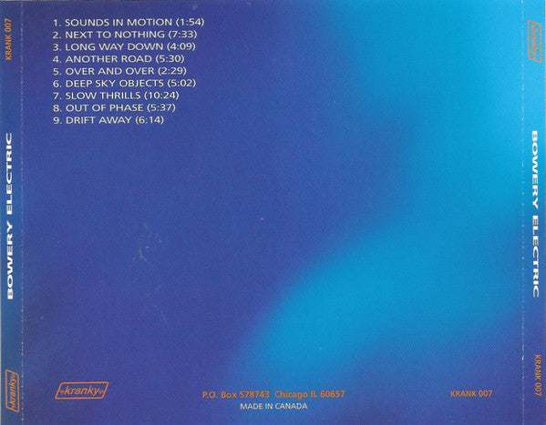 USED CD - Bowery Electric – Bowery Electric