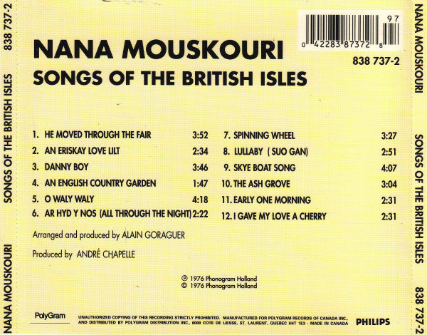 USED CD - Nana Mouskouri – Songs Of The British Isles