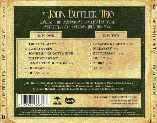 USED 2CD - The John Butler Trio – Live At St. Gallen