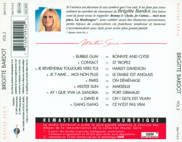 USED CD - Brigitte Bardot – Master Serie Vol. 2