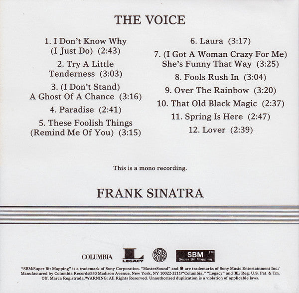 CD - Frank Sinatra ‎– The Voice (Gold Disc)