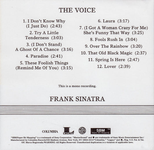 CD - Frank Sinatra ‎– The Voice (Gold Disc)