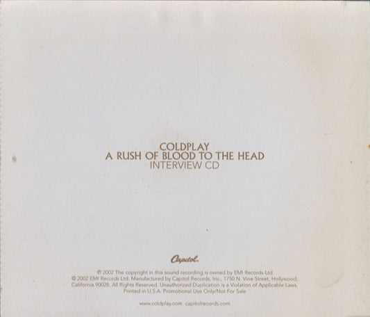 USED CD - Coldplay – Interview CD - A Rush Of Blood To The Head