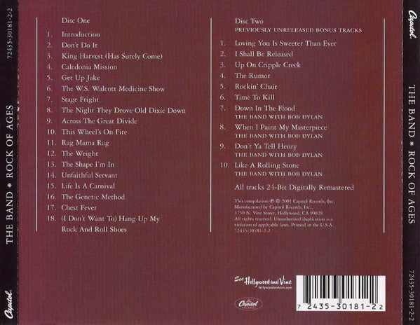 USED 2CD - The Band – Rock Of Ages (The Band In Concert)