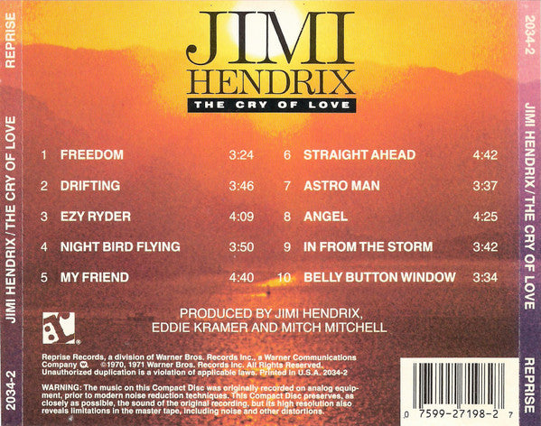 USED CD - Jimi Hendrix – The Cry Of Love