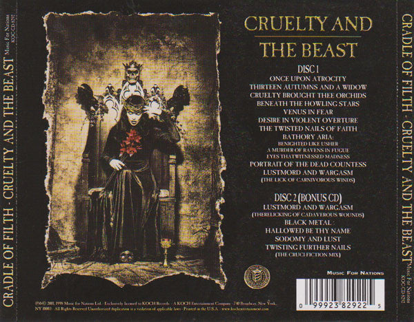 USED 2CD - Cradle Of Filth – Cruelty And The Beast