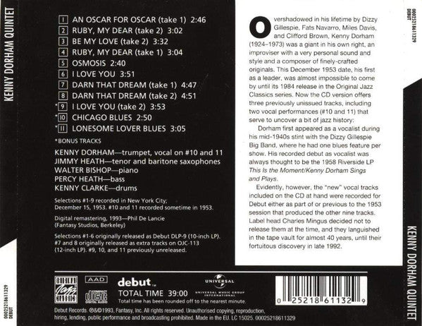 CD - Kenny Dorham Quintet – Kenny Dorham Quintet