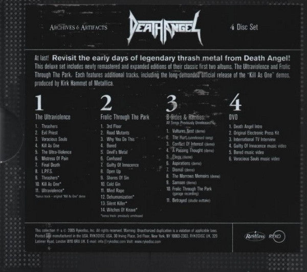 USED 3CD/DVD - Death Angel – Archives & Artifacts