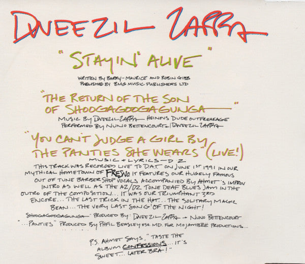USED CD SINGLE - Dweezil Zappa – Stayin' Alive
