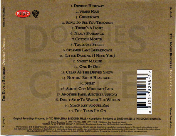USED CD - The Doobie Brothers – Doobies' Choice