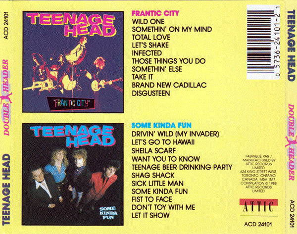 USED CD - Teenage Head – Frantic City / Some Kinda Fun