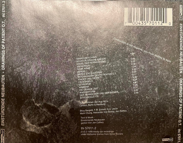 USED CD - Einstürzende Neubauten – Zeichnungen Des Patienten O.T. / Drawings Of O.T.