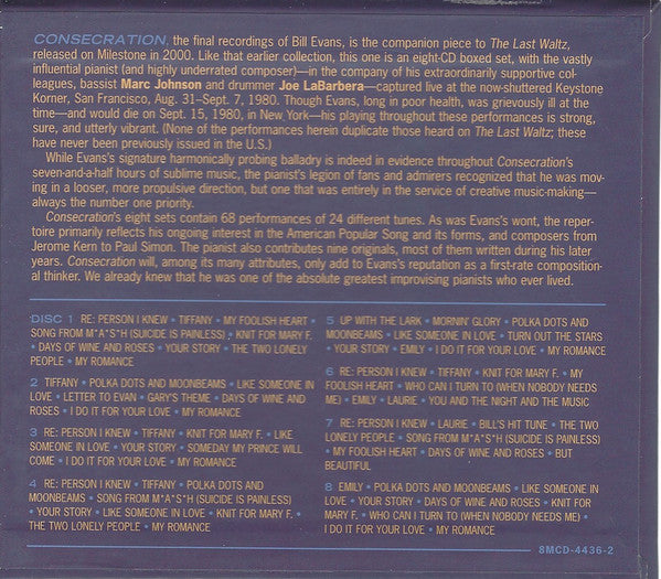 8CD - The Bill Evans Trio – Consecration