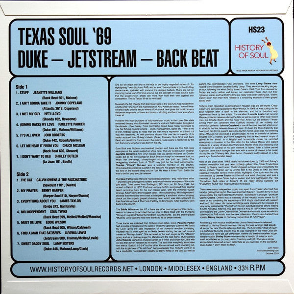 LP  - Various – Texas Soul ’69