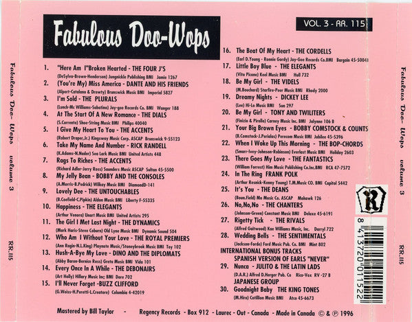 USED CD - Various – Fabulous Doo-Wops Volume 3 - A Compilation Of The Rarest