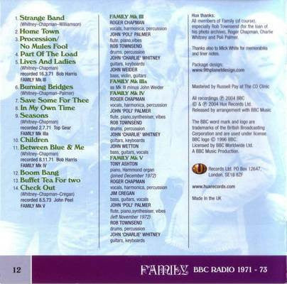 USED CD - Family – BBC Radio Volume 2 1971 - 73