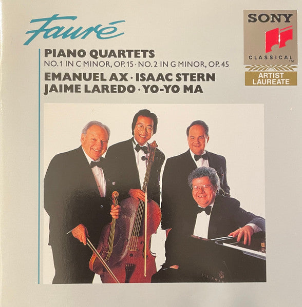 USED CD - Fauré : Emanuel Ax • Isaac Stern • Jaime Laredo • Yo-Yo Ma – Piano Quartets (No. 1 In C Minor, Op.15 • No. 2 in G Minor, Op.45)