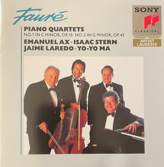 USED CD - Fauré : Emanuel Ax • Isaac Stern • Jaime Laredo • Yo-Yo Ma – Piano Quartets (No. 1 In C Minor, Op.15 • No. 2 in G Minor, Op.45)