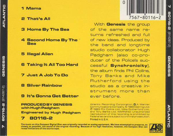 USED CD - Genesis – Genesis