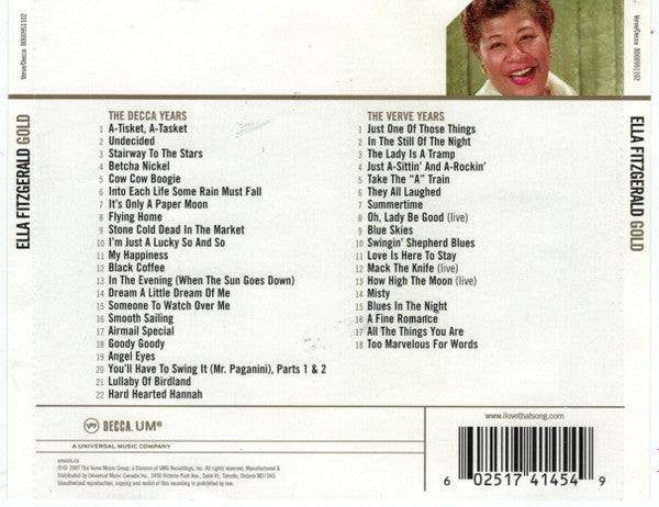 USED 2CD - Ella Fitzgerald – Gold