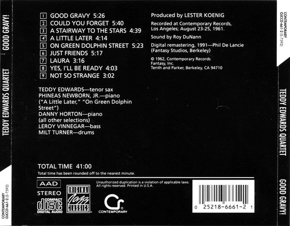 USED CD - Teddy Edwards Quartet – Good Gravy!