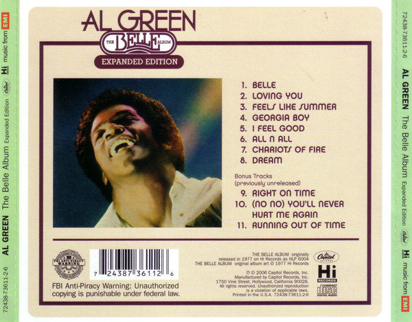 CD - Al Green – The Belle Album
