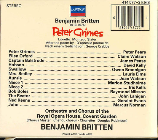 USED 3CD - Benjamin Britten, Peter Pears – Britten: Peter Grimes