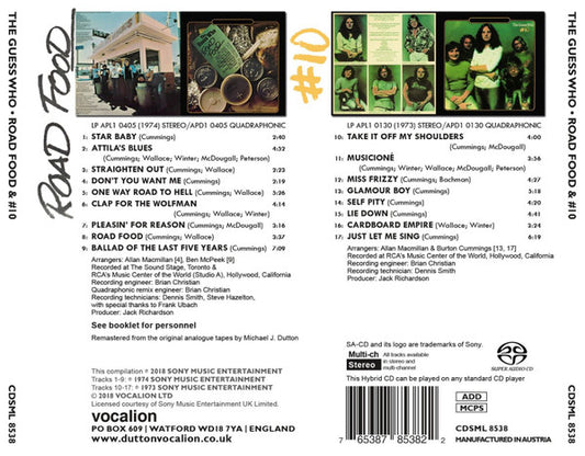 USED SACD - The Guess Who – Road Food & #10