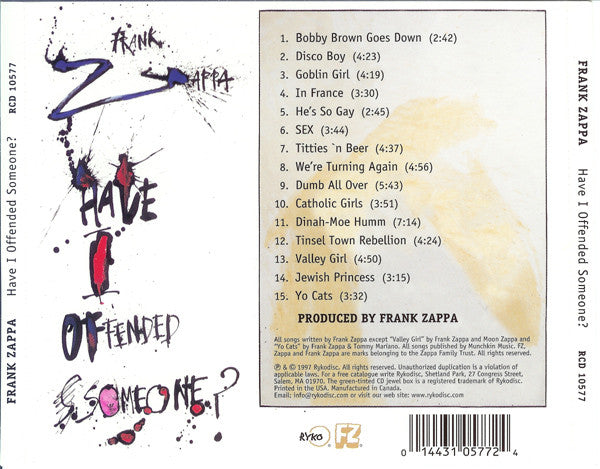 USED CD - Frank Zappa – Have I Offended Someone?