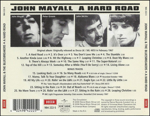 USED CD - John Mayall And The Bluesbreakers – A Hard Road