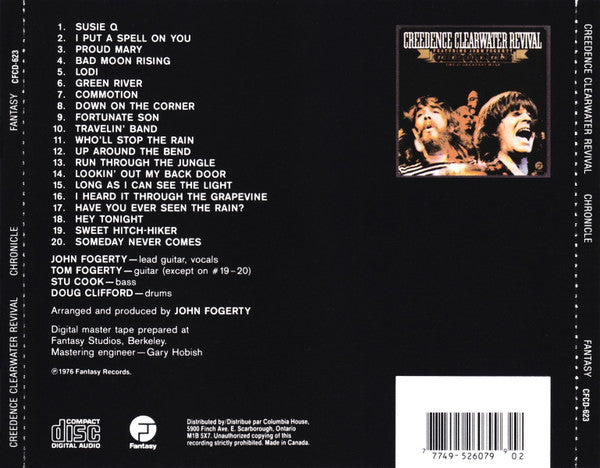 USED CD - Creedence Clearwater Revival Featuring John Fogerty – Chronicle (The 20 Greatest Hits)
