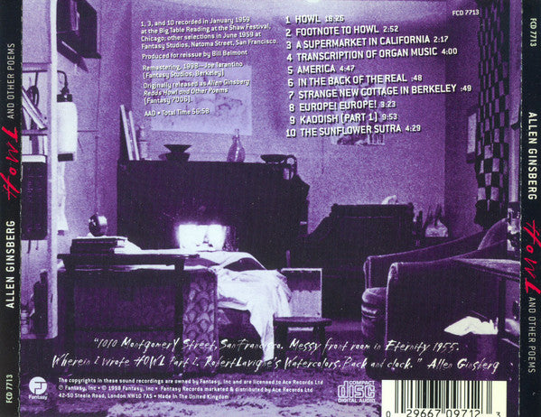 USED CD - Allen Ginsberg – Howl And Other Poems