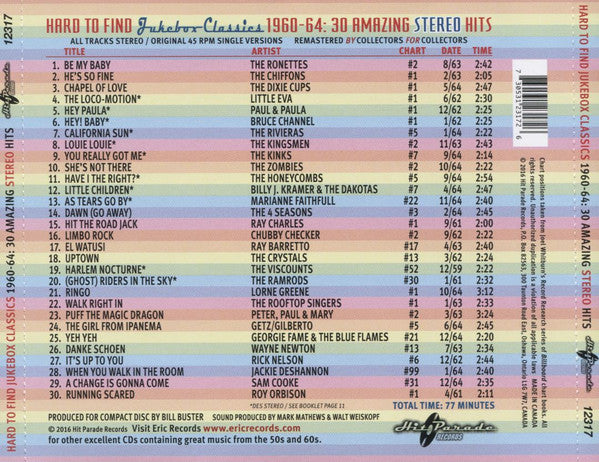 USED CD - Various – Hard To Find Jukebox Classics 1960-64: 30 Amazing Stereo Hits