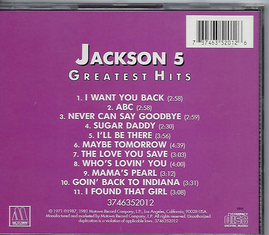 USED CD - Jackson 5 – Greatest Hits