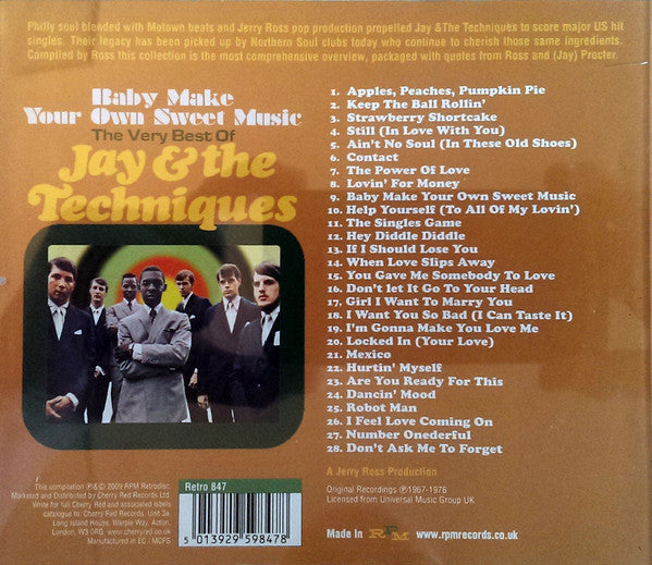 CD - Jay And The Techniques – Baby Make Your Own Sweet Music: The Very Best of Jay & The Techniques