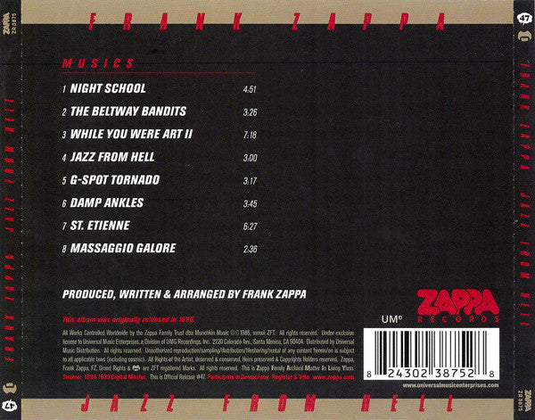 USED CD - Frank Zappa – Jazz From Hell