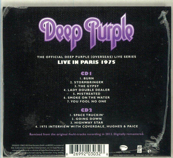 USED 2CD - Deep Purple – Live In Paris 1975