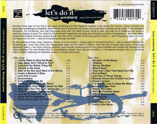 USED 2CD - Louis Armstrong – Let's Do It: Best Of Verve Years