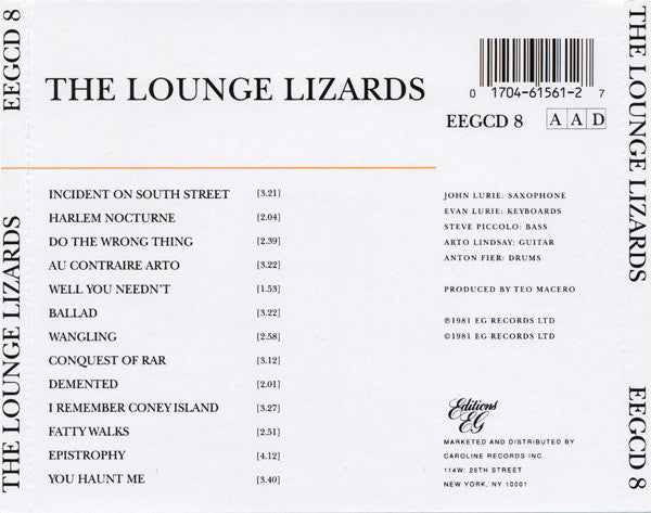 USED CD - The Lounge Lizards – The Lounge Lizards