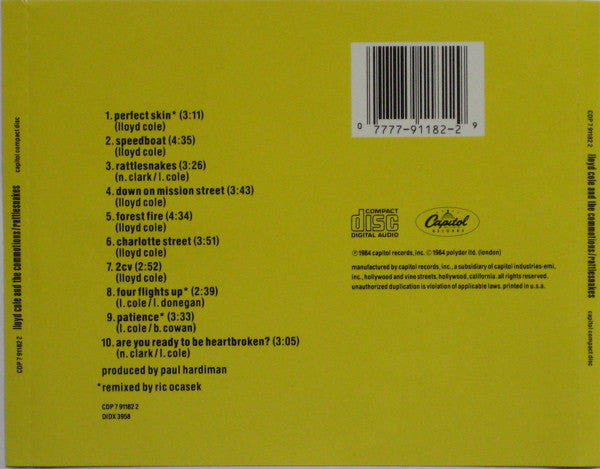 USED CD - Lloyd Cole And The Commotions – Rattlesnakes