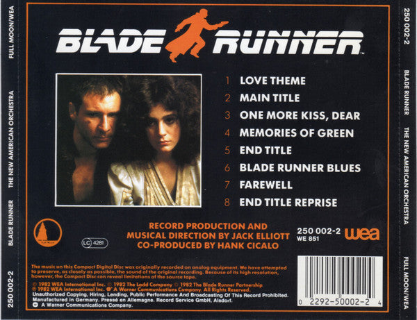 USED CD - The New American Orchestra – Blade Runner (Orchestral Adaptation Of Music Composed For The Motion Picture By Vangelis)