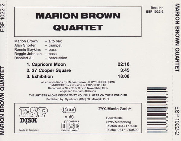 USED CD - Marion Brown Quartet – Marion Brown Quartet