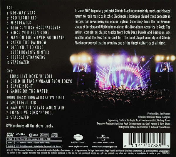 USED 2CD/DVD - Ritchie Blackmore's Rainbow – Memories In Rock: Live In Germany