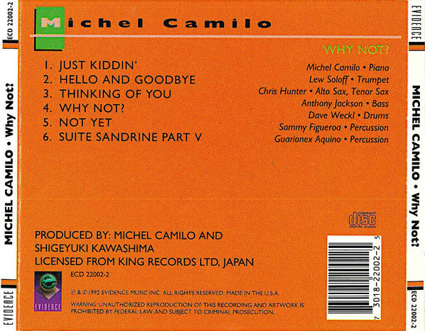 USED CD - Michel Camilo – Why Not?