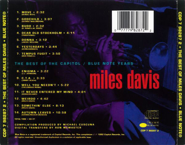 USED CD - Miles Davis – The Best Of Miles Davis (The Capitol / Blue Note Years)