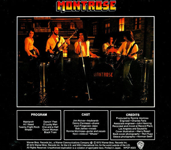 USED CD - Montrose – Warner Bros. Presents Montrose!