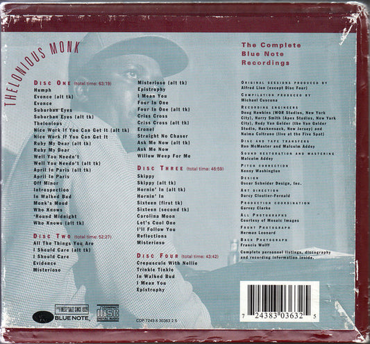 USED 4CD - Thelonious Monk – The Complete Blue Note Recordings
